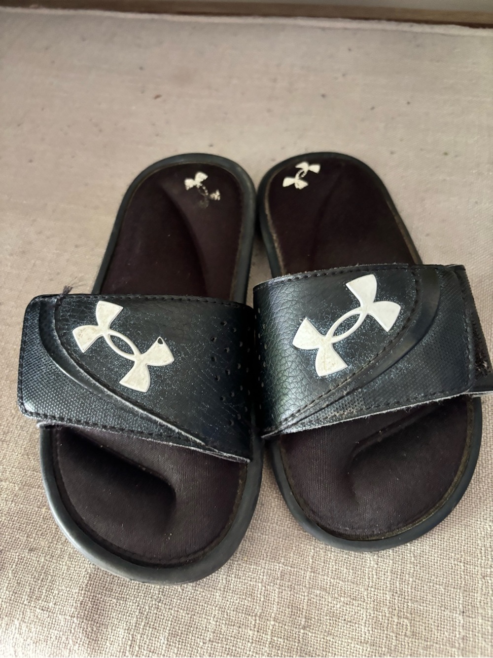 Under Armour Black Kids' Slide Sandals with White Logo